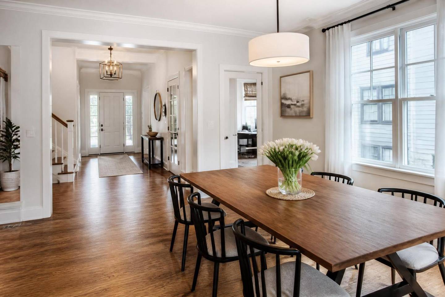Bright dining room polished after a Helper visit