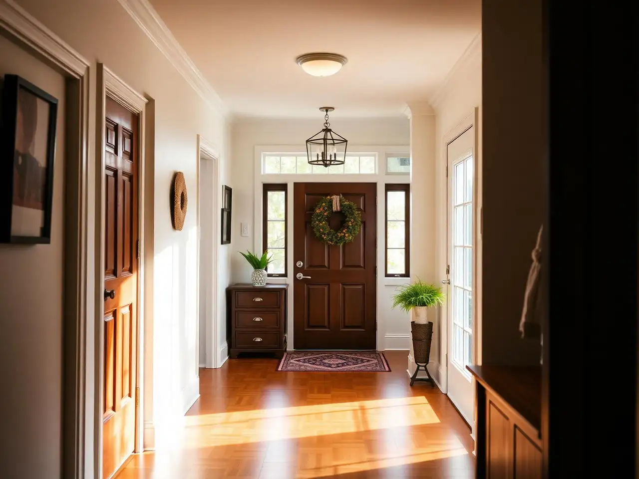 Bright, tidy entryway after a Helper visit
